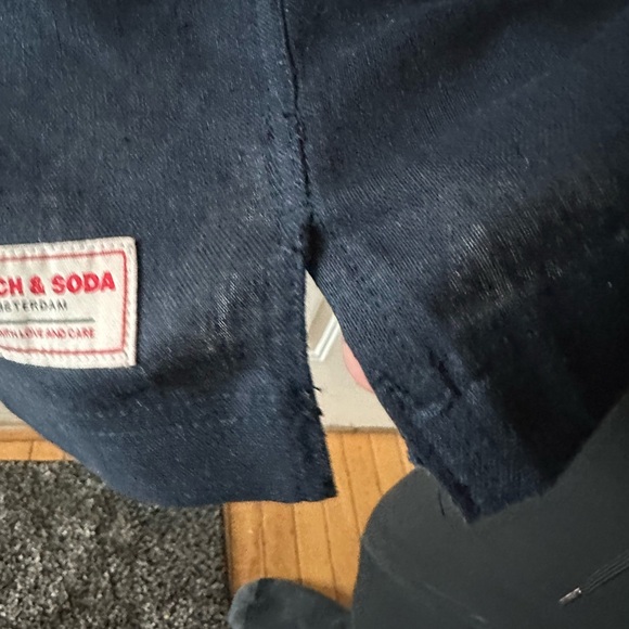 Scotch & Soda NWT Men’s XXL Navy Blue Linen Blend Pleated Button Down Shirt - Picture 4 of 7